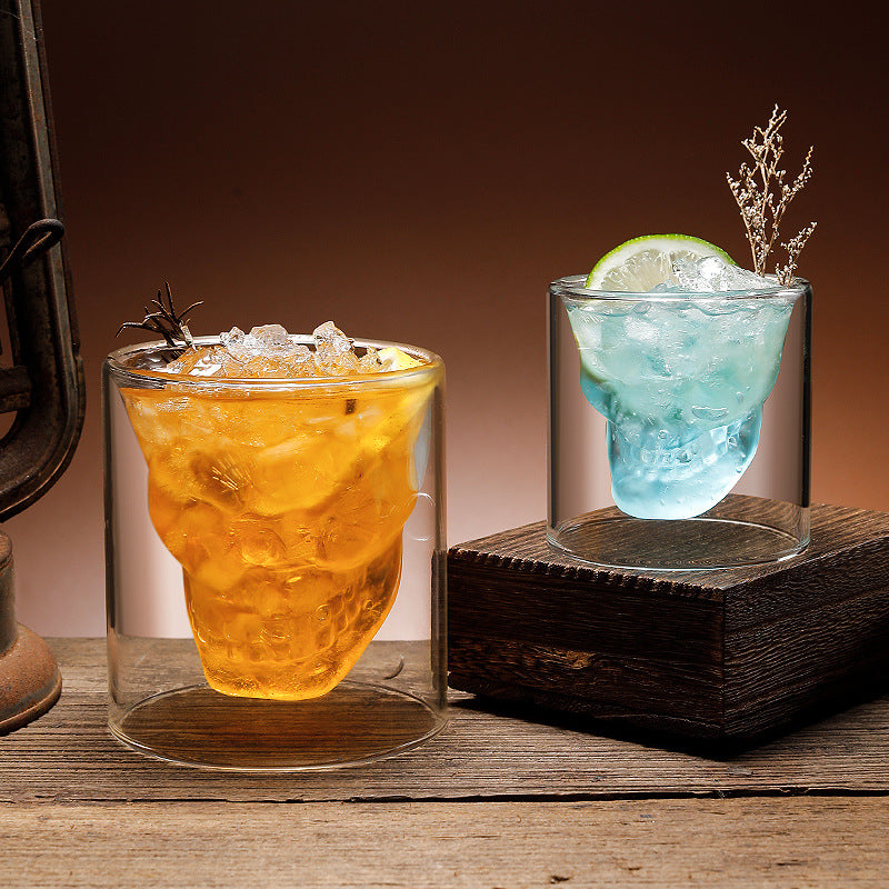 Double Bottom Crystal Cocktail Glass Set