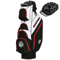 Shopsource Golf Bag 14 Way Top Golf Cart Bag with Full-Length Dividers Cart Golf Bag for Men Women Golf Club Bags with Ergonomic Padded Strap Zippered Pockets Rain Hood Black Red and White