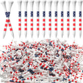 Mudder 600 Pcs 3-1/4" Golf Tees USA Stars and Stripes American Flag Golf Tees Bulk Bamboo Patriotic Golf Tees Long Red White and Blue Golfing Tees for Men Women(Chic)