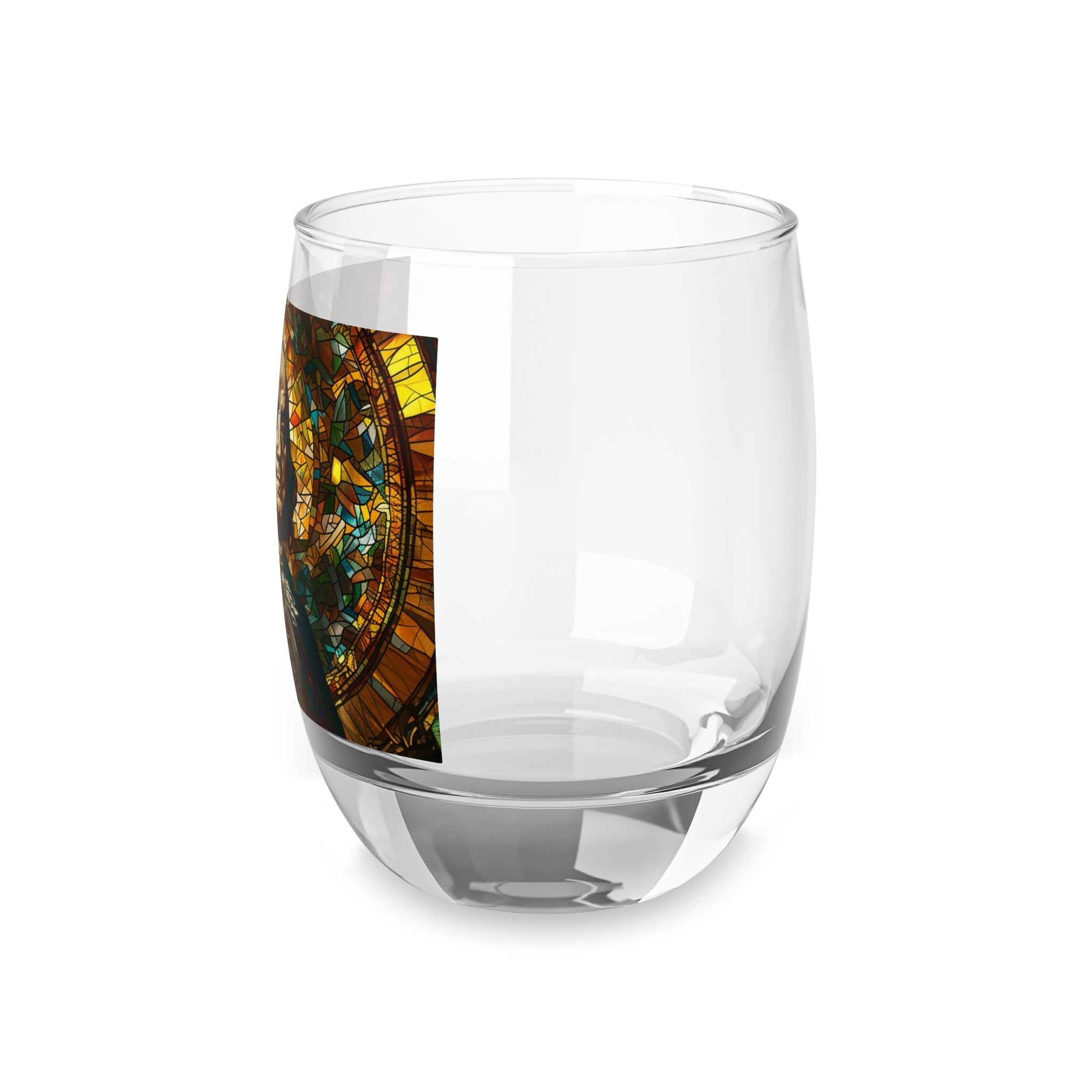 Benjamin Franklin Stained Glass Whiskey Glass - Founding Fathers Barware - 4LibertyShop.com