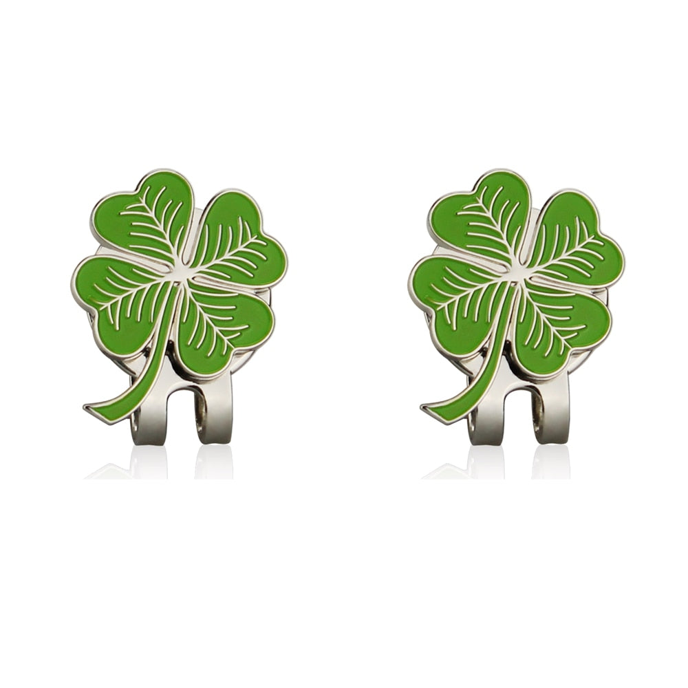 Four Leaf Clover Golf Ball Marker with Hat Clip, Alloy