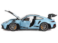 2022 Porsche 911 GT3 RS Weissach Pack Gulf Blue with Carbon Top and Hood Stripes 1/18 Diecast Model Car by Norev
