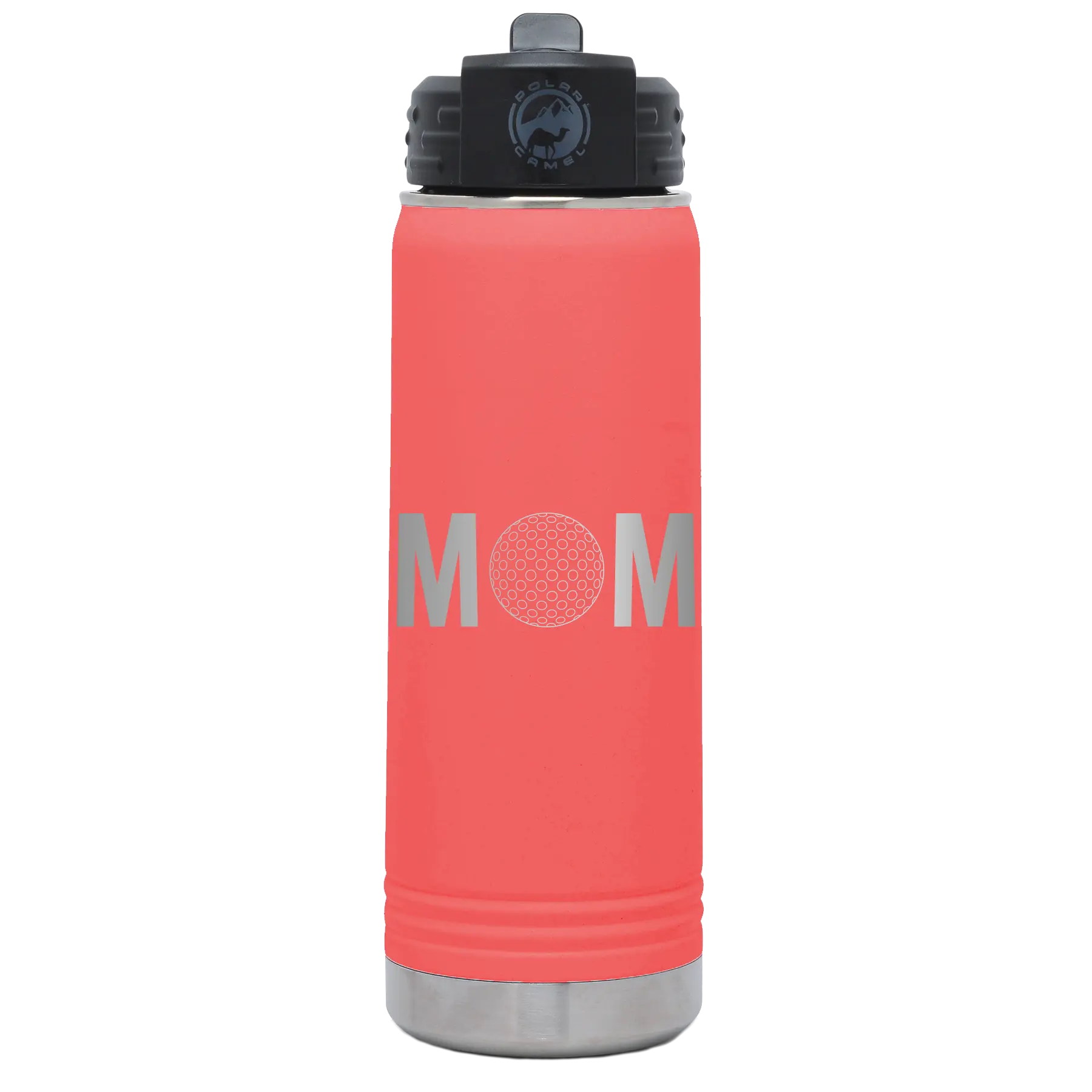 Mom Golf 20 oz Water Bottle | Coral