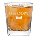 My Personal Memories Bow Tie 9 oz Whiskey Rocks Gift Glass for Groomsmen Best Man and more (Groom)