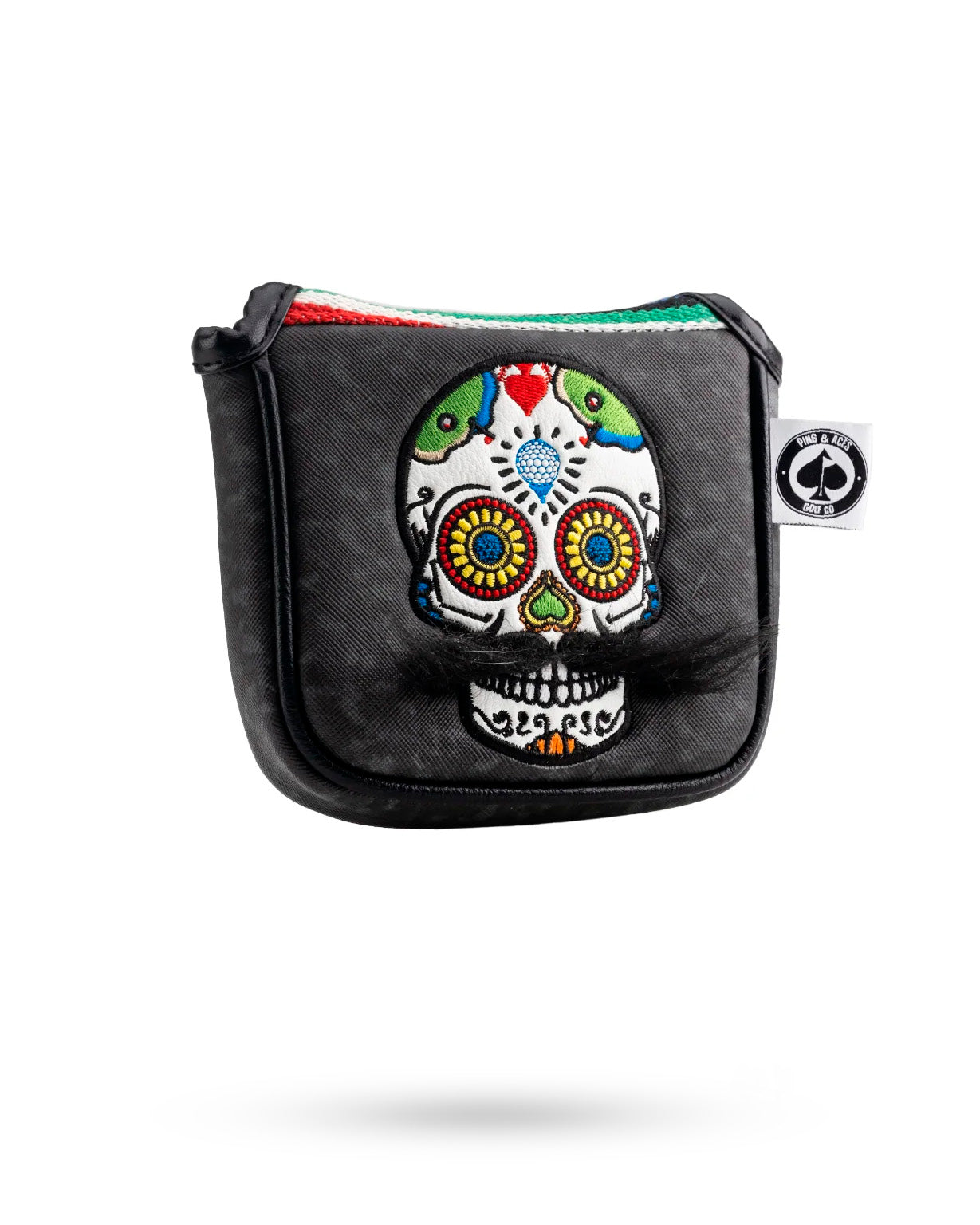 Mustache Sugar Skull Mallet Putter Headcover – Gray Camo