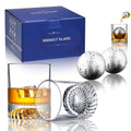 Whiskey Glasses2 Old Fashioned Glasses Set with 2 XXL Stainless Steel Ice Balls10oz Whiskey Rocks Glasses Gift for MenBourbon Tumbler for Scotch Whisky CognacRock Barware at Bar Home