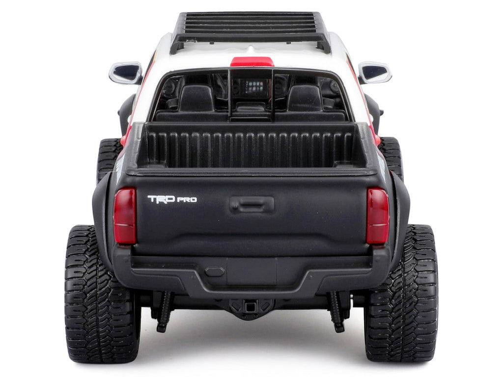 2023 Toyota Tacoma TRD PRO Off Road Pickup Truck White with Graphics and Roof Rack "Maisto Design" Series 1/27 Diecast Model Car Maisto