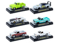 "Auto Meets" Set of 6 Cars IN DISPLAY CASES Release 97 Limited Edition 1/64 Diecast Model Cars by M2 Machines