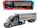 Freightliner Cascadia Truck Gray Metallic with Gray Container with Graphics "Transporter" Series 1/32 Diecast Model by Welly