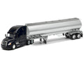 Freightliner Cascadia Truck Black with Silver Tanker Trailer "Transporter" Series 1/32 Diecast Model by Welly