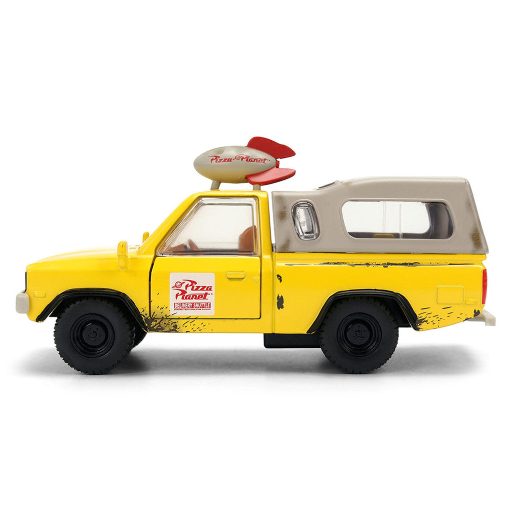 Pizza Planet Truck Yellow (Weathered) with Beige Camper "Toy Story" (1995) Movie "Hollywood Rides" Series 1/32 Diecast Model Car by Jada