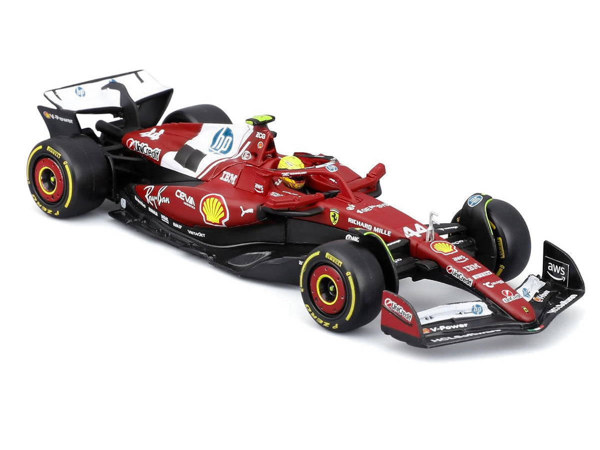Ferrari SF-25 #44 Lewis Hamilton Formula One F1 "World Championship" (2025) with Display Case 1/43 Diecast Model Car by Bburago