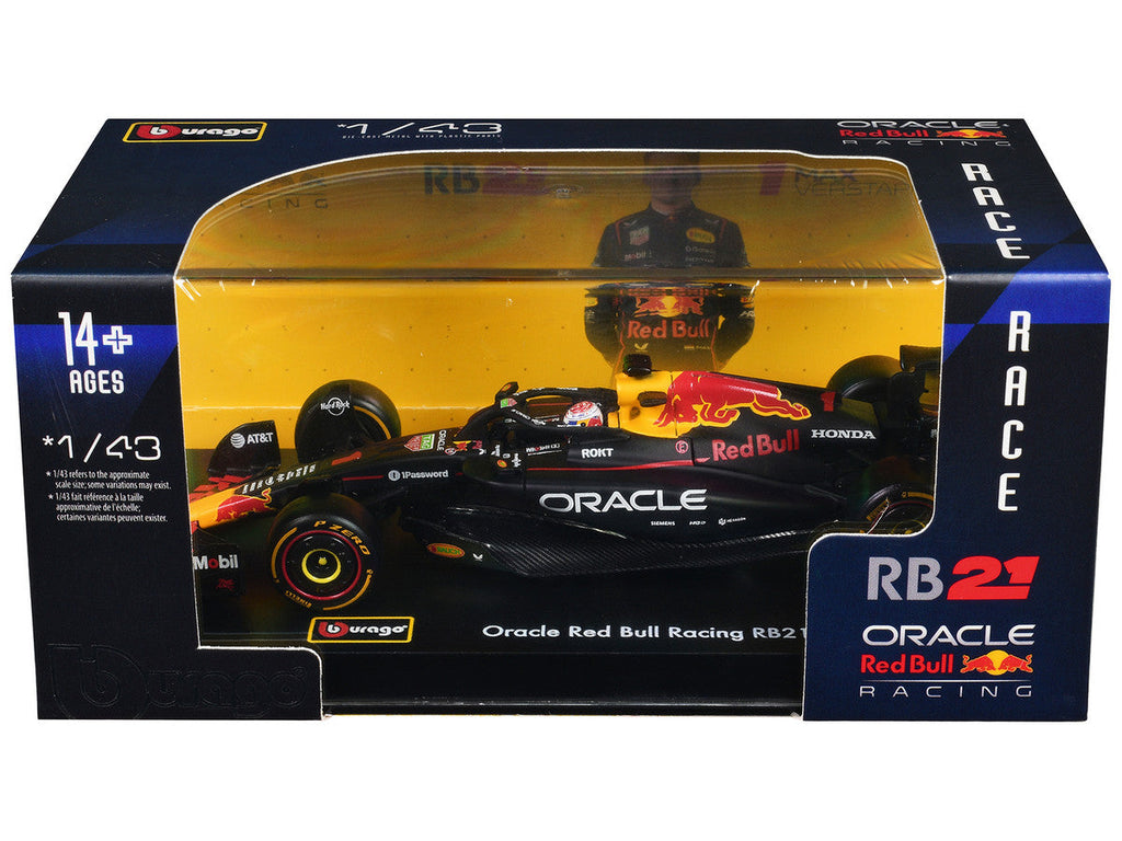 Red Bull Racing RB21 #1 Max Verstappen "Formula One F1 World Championship" (2025) with Display Case "Race" Series 1/43 Diecast Model Car by Bburago
