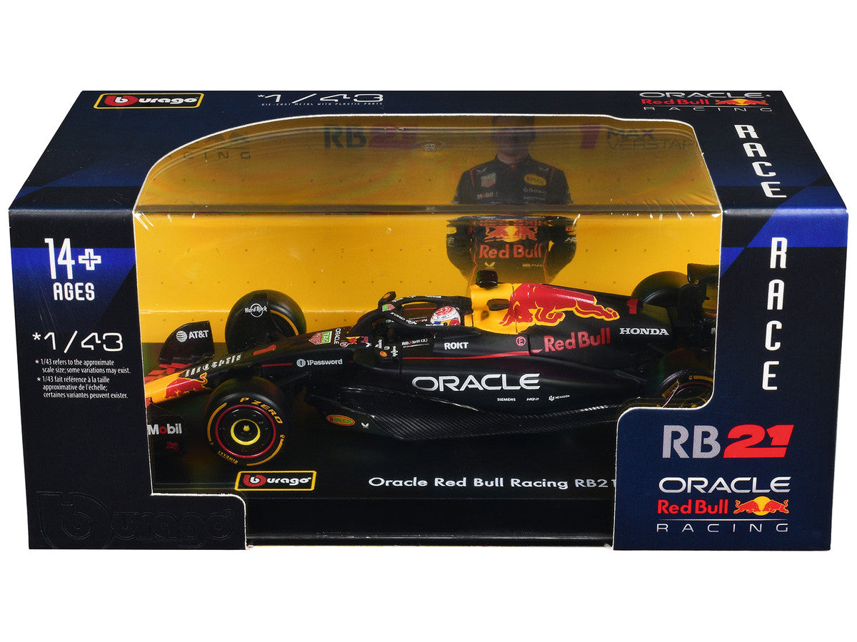 Red Bull Racing RB21 #1 Max Verstappen "Formula One F1 World Championship" (2025) with Display Case "Race" Series 1/43 Diecast Model Car by Bburago