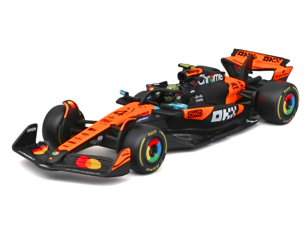 McLaren MCL39 #4 Lando Norris Winner Formula One F1 "Australian GP" (2025) with Display Case "Race" Series 1/43 Diecast Model Car by Bburago