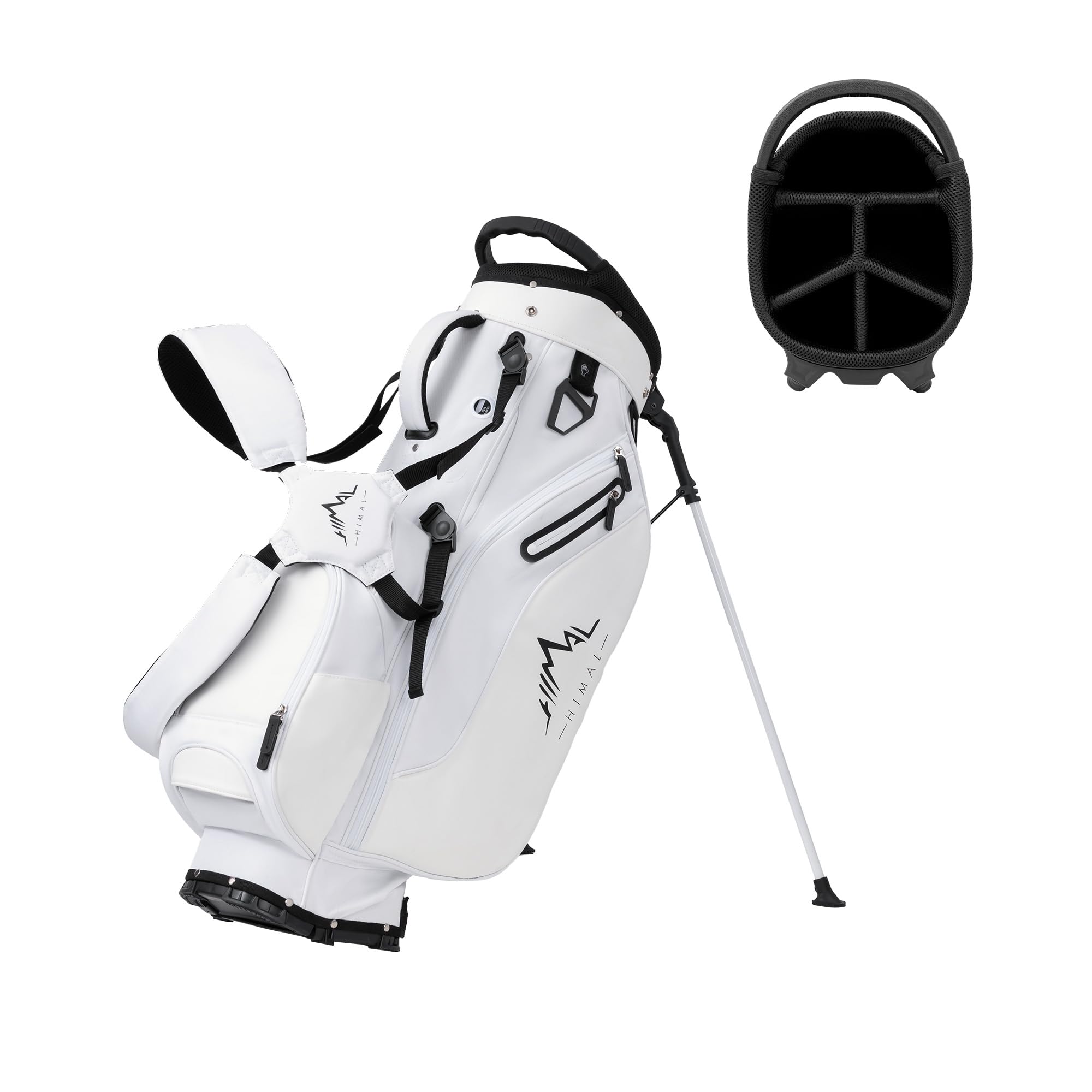 UNIHIMAl 5-Way Golf Stand Bag Golf Bag for Men & Women with Semi-Concealed Stand Folding Base and 8 Pockets（Including Magnetic Pocket Cooler Pocket