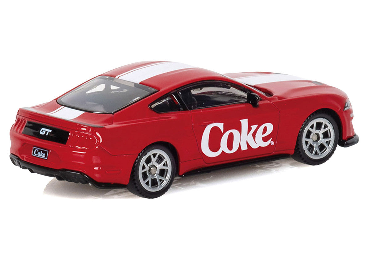 2018 Ford Mustang GT "Coca-Cola" Red with White Stripes 1/64 Diecast Model by Motorcity Classics