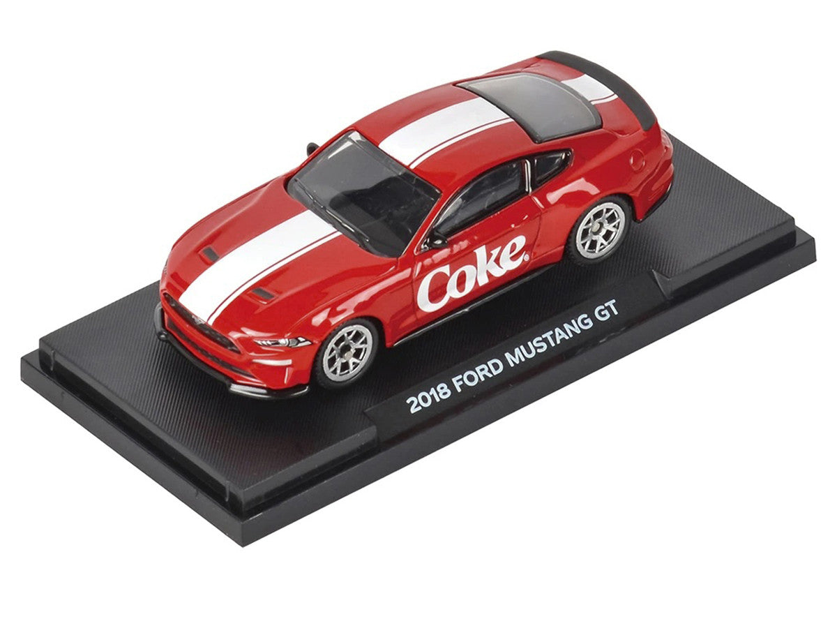 2018 Ford Mustang GT "Coca-Cola" Red with White Stripes 1/64 Diecast Model by Motorcity Classics