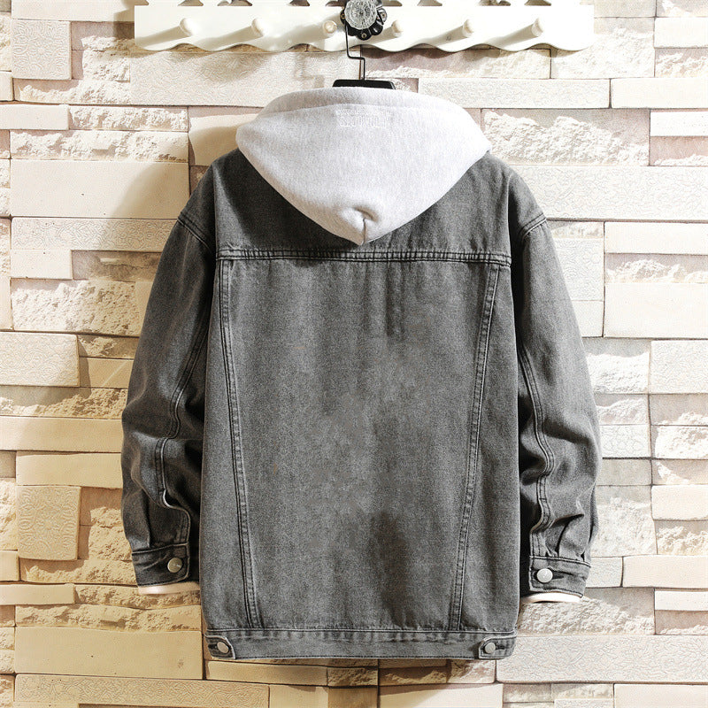 Women's Oversized Washed Denim Jacket – Hooded Loose Korean Style