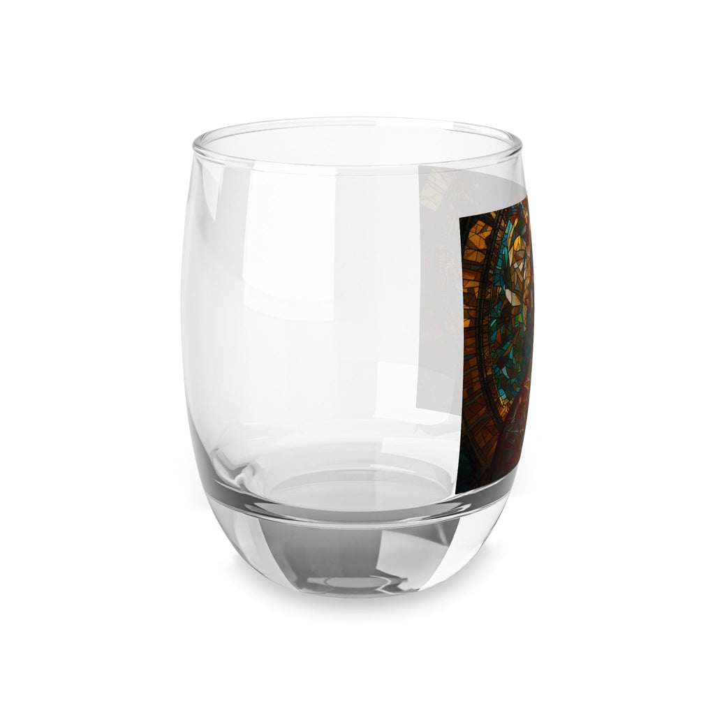 Benjamin Franklin Stained Glass Whiskey Glass - Founding Fathers Barware - 4LibertyShop.com