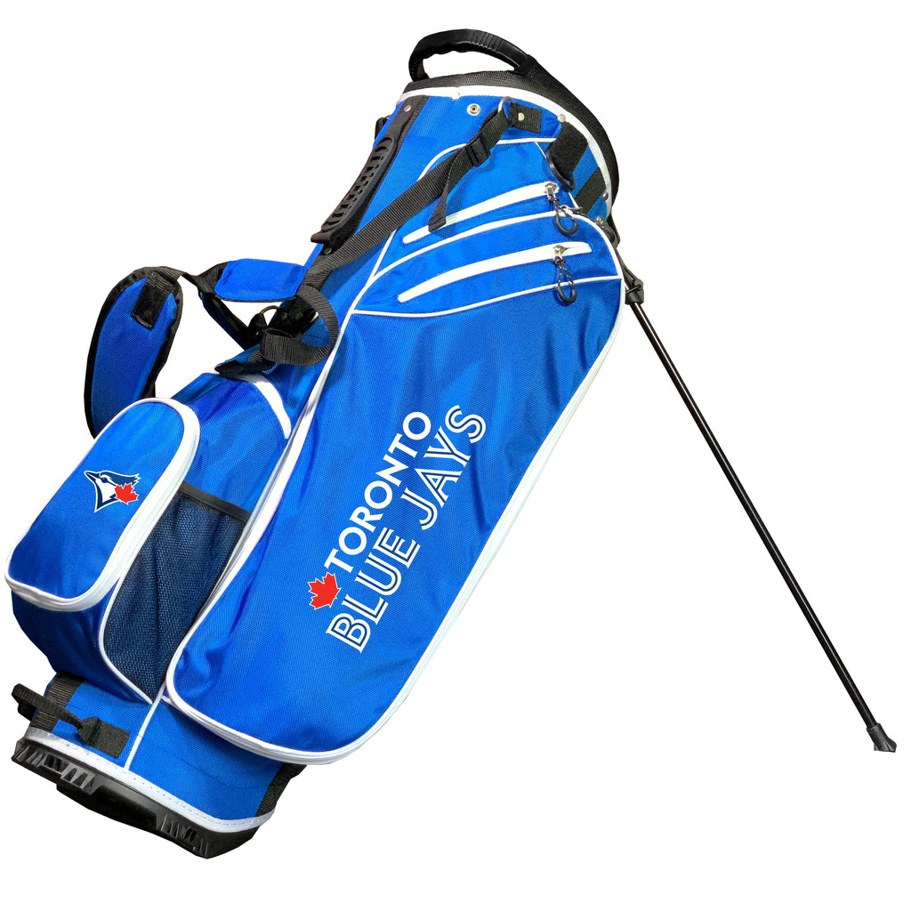 Team Golf MLB Toronto Blue Jays Birdie Golf Stand Bag Lightweight 14-Way Club Divider Spring Action Stand Insulated Cooler Pocket Velcro Glove and Umbrella Holder & Padded Handles