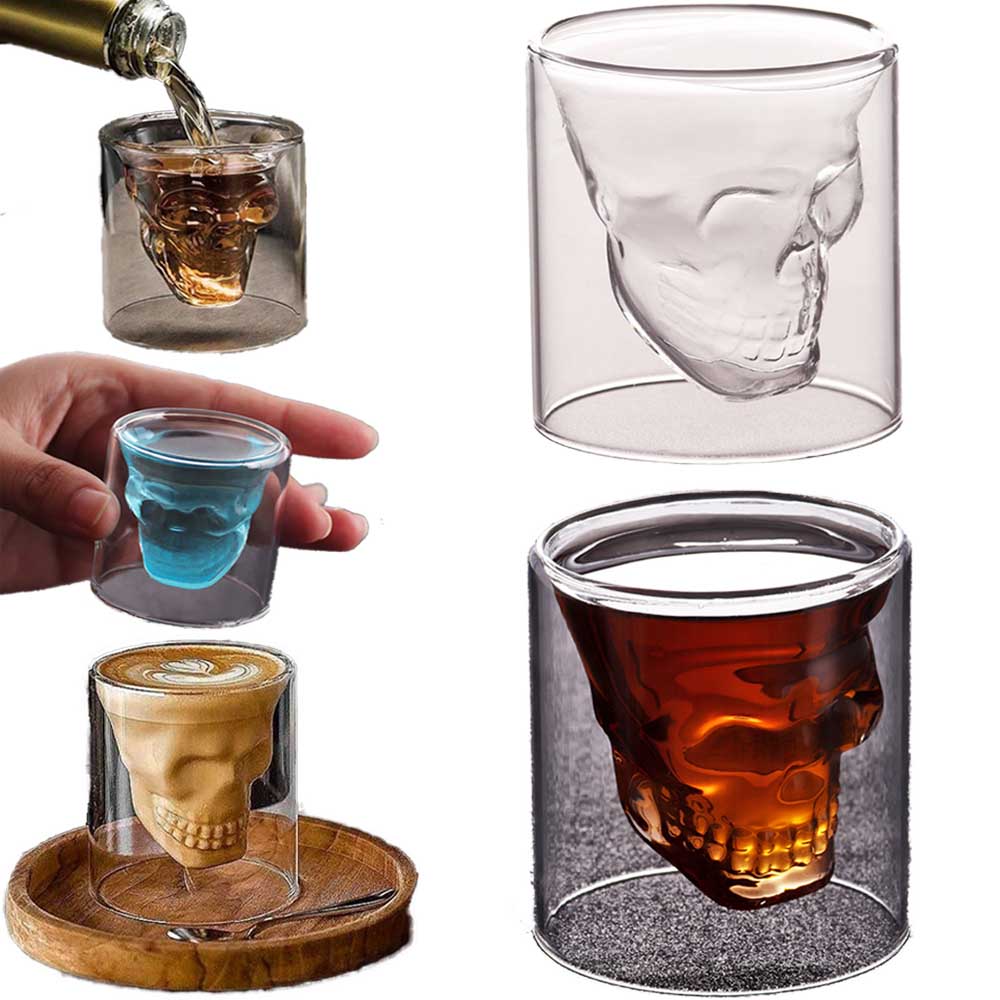 Double Bottom Crystal Cocktail Glass Set