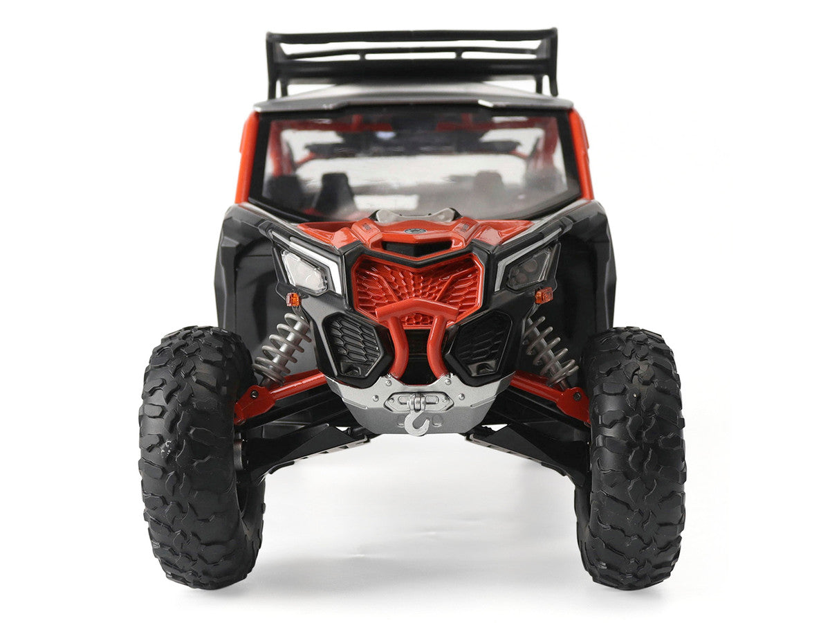 Can-Am Maverick X3 X RS Turbo RR with Roof Rack Chalk Gray and Orange 1/12 Diecast Model by BRP Models