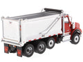 International HX620 Tandem Axle with Pusher Axle OX Stampede Dump Truck Red and Chrome "Transport Series" 1/50 Diecast Model by Diecast Masters