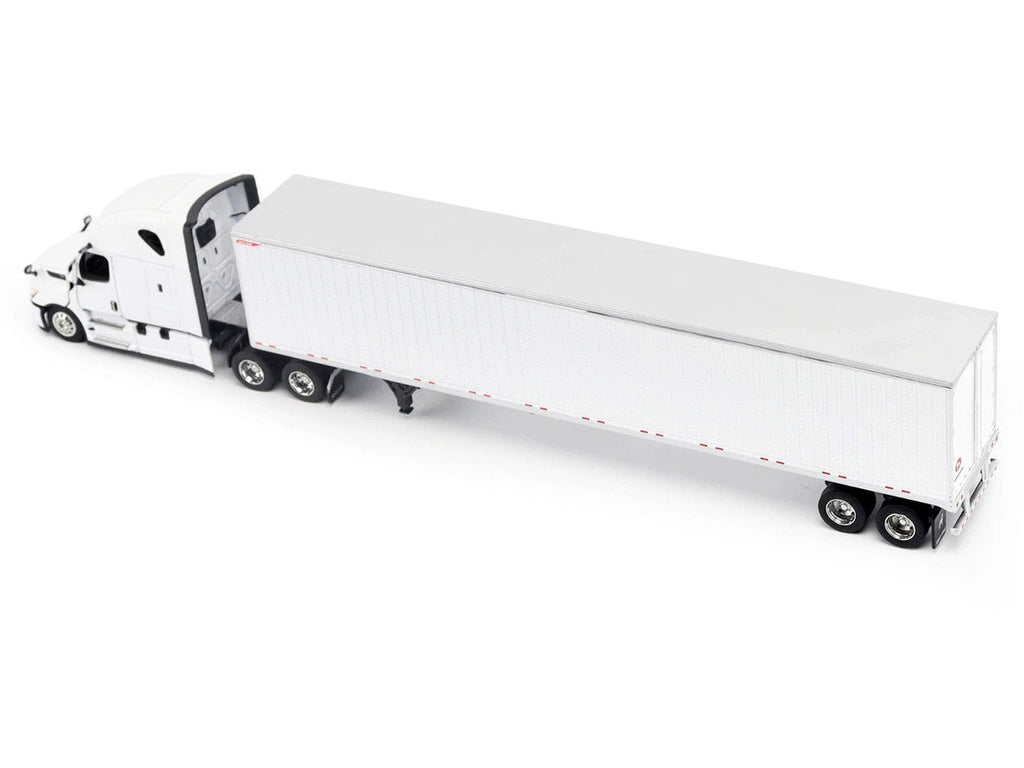 2025 Freightliner Cascadia Gen-5 Truck Tractor with Sleeper and Great Dane Champion 53ft Dry Cargo Trailer Winter White "Transport Series" 1/64 Diecast Model by Diecast Masters