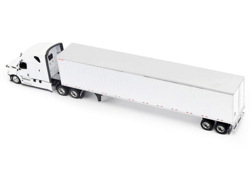 2025 Freightliner Cascadia Gen-5 Truck Tractor with Sleeper and Great Dane Champion 53ft Dry Cargo Trailer Winter White "Transport Series" 1/64 Diecast Model by Diecast Masters
