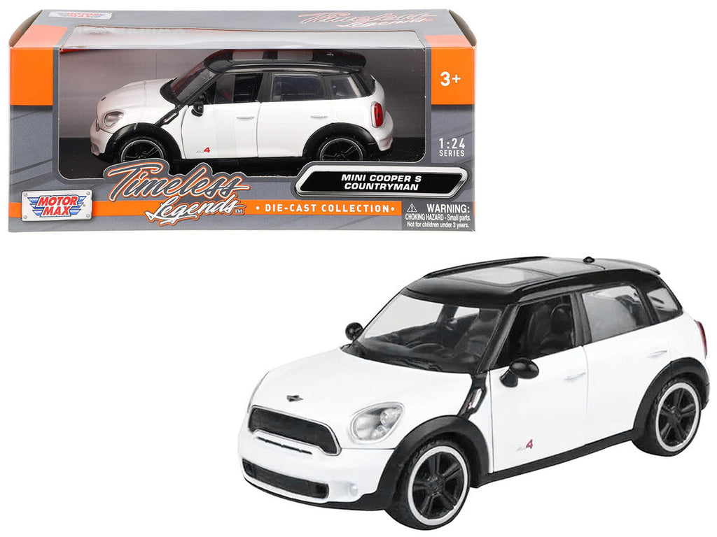 Mini Cooper S Countryman White 1/24 Diecast Car Model by Motormax