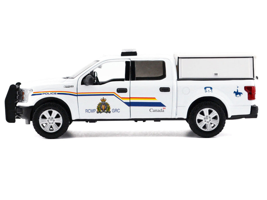 2019 Ford F-150 Lariat Crew Cab Pickup Truck with Camper Box "Royal Canadian Mounted Police" White "Law Enforcement and Public Service" Series 1/27 Diecast Model Car by Motormax