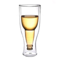 Creative Flip Tie Beer Glass Upside Down Juice Drink Glass Bar Restaurant Art Transparent Double Glass