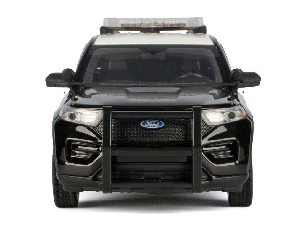 2022 Ford Police Interceptor Utility Black and White "Los Angeles Police Department (LAPD)" with Flashing Light Bar and Front and Rear Lights and Sounds 1/24 Diecast Model Car by Motormax