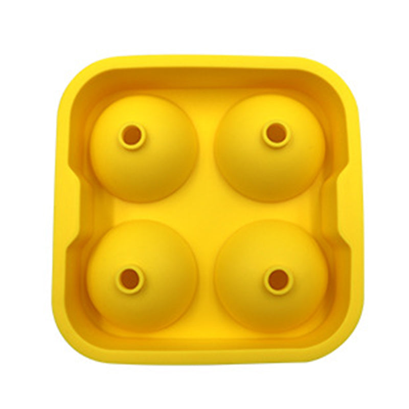 Black 4-Cavity Silicone Ice Ball Maker Tray