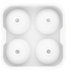 Black 4-Cavity Silicone Ice Ball Maker Tray