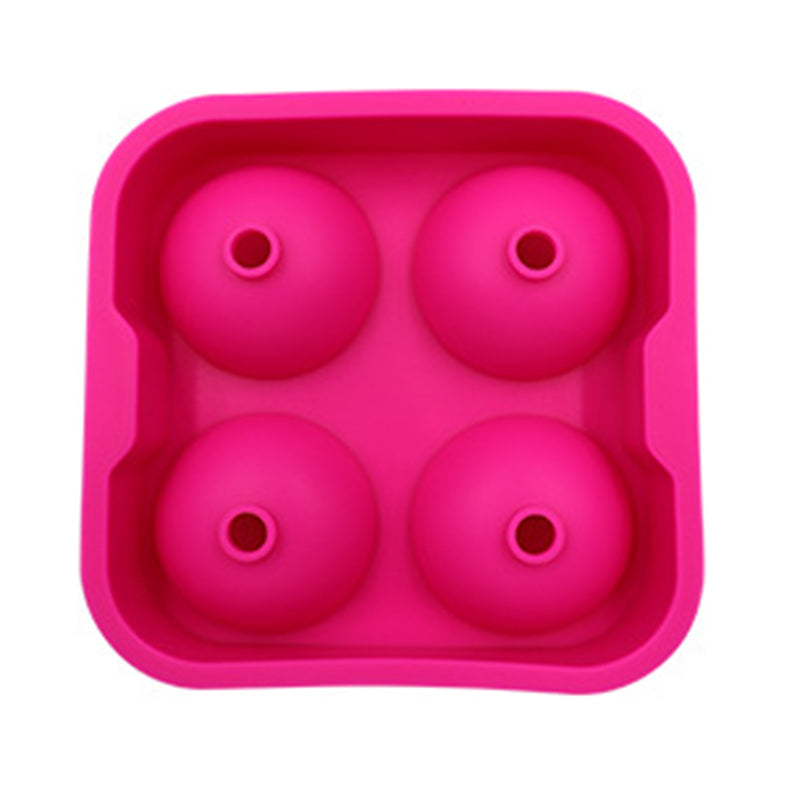 Black 4-Cavity Silicone Ice Ball Maker Tray