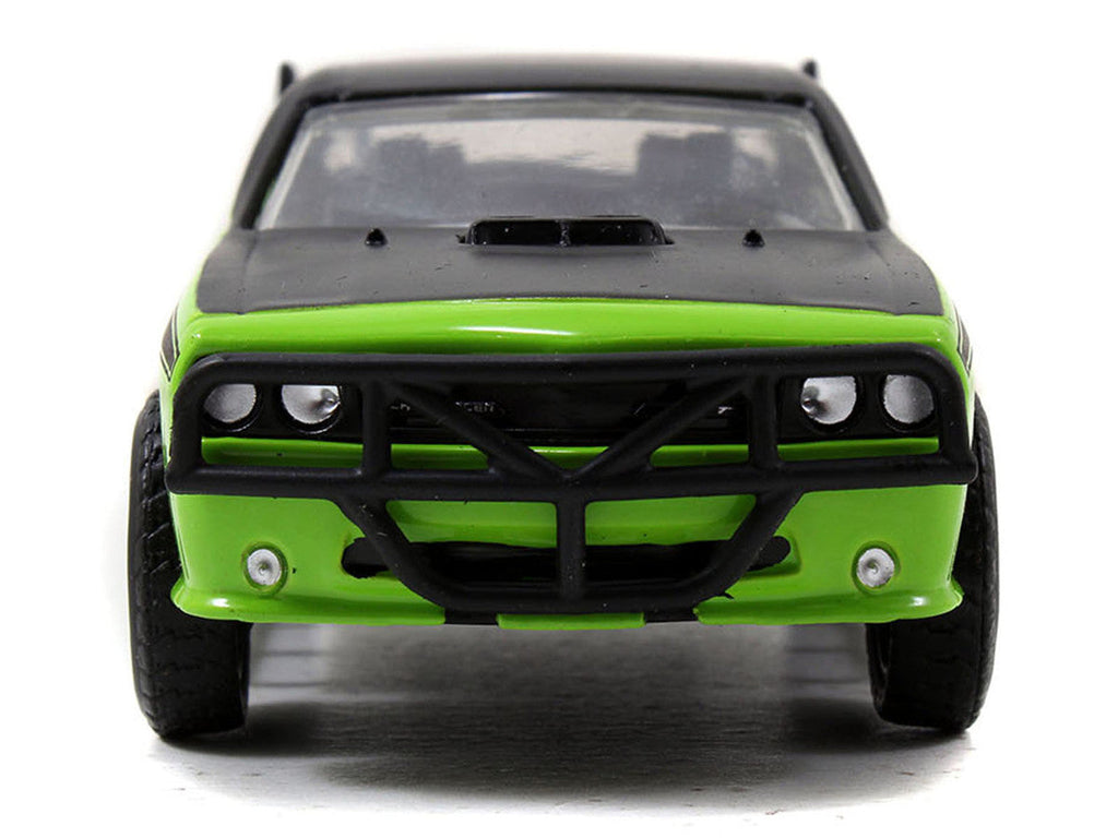 Letty's Dodge Challenger SRT8 Green with Matt Black Top and Hood and Black Stripes "Furious 7" (2015) Movie "Fast & Furious 25th Anniversary" Series 1/32 Diecast Car Model by Jada