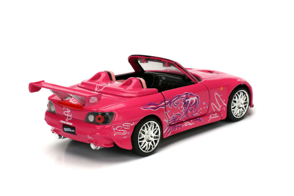 Suki's Honda S2000 Convertible Pink with Graphics "2 Fast 2 Furious" (2003) Movie "Fast & Furious 25th Anniversary" Series 1/32 Diecast Car Model by Jada