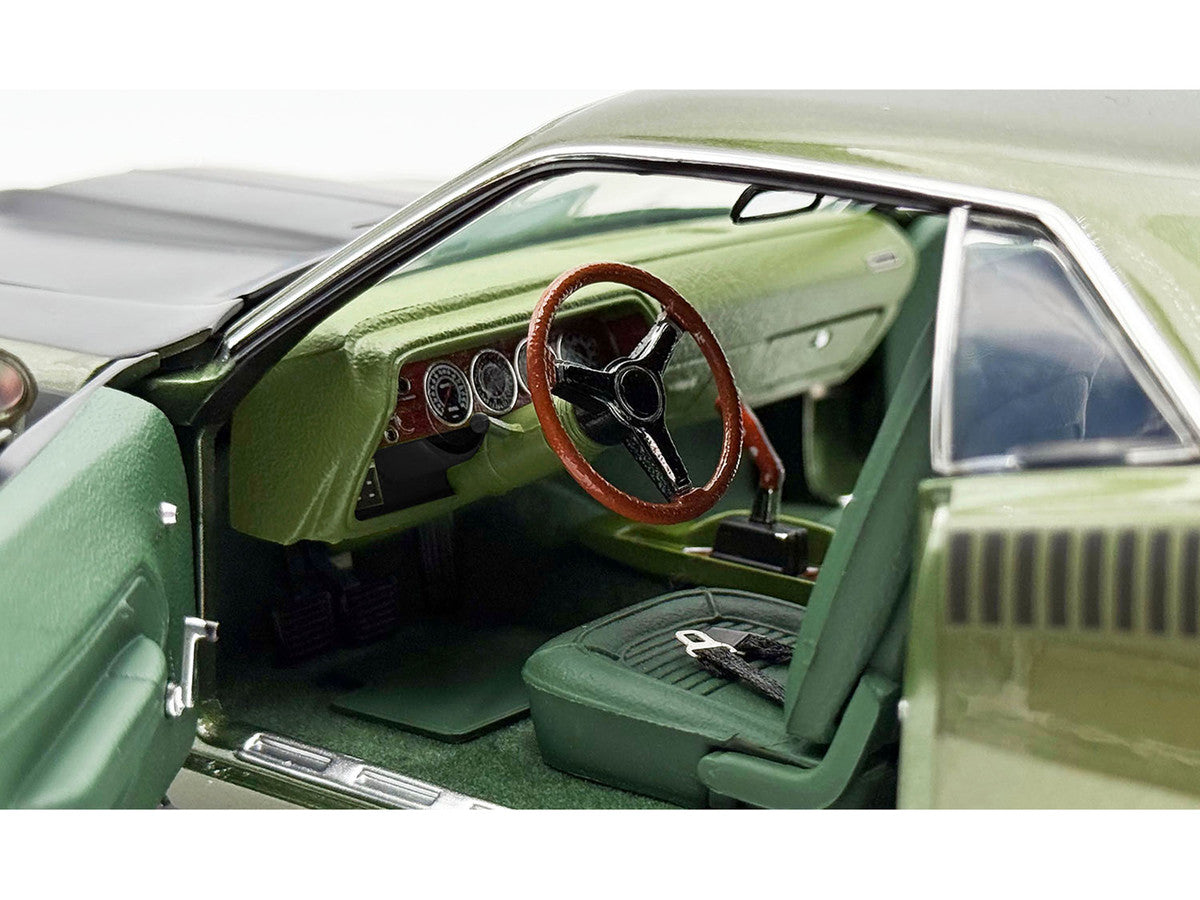 1970 Plymouth AAR Cuda Ivy Green Metallic with Black Stripes and Green Interior Limited Edition to 576 pieces Worldwide 1/18 Diecast Model Car by ACME