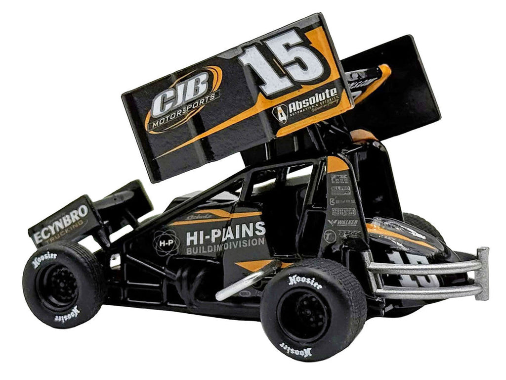 Winged Sprint Car #15 Donny Schatz "CJB Motorsports - Hi-Plains Building Division" Black (2026) 1/50 Diecast Model Car by ACME