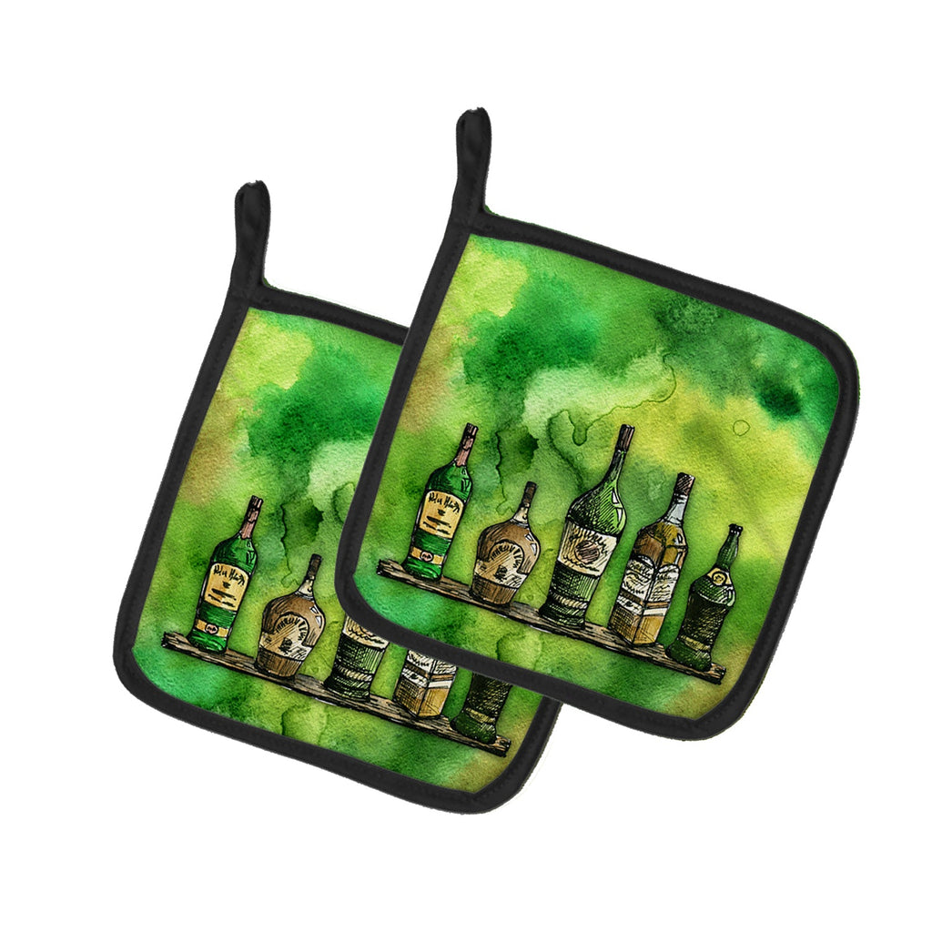 Irish Whiskey Bottle Pot Holders - Set of 2 - Heat-Resistant Kitchen Essentials BB5765PTHD