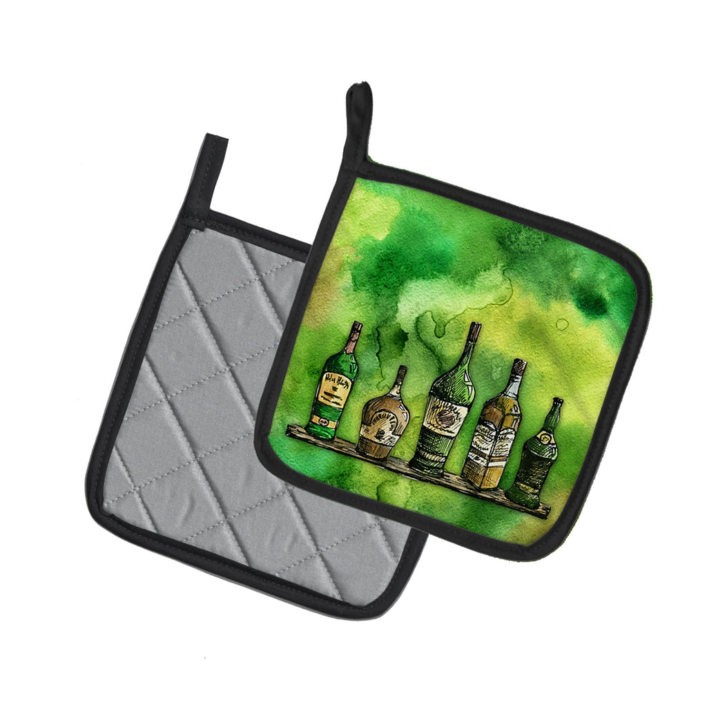 Irish Whiskey Bottle Pot Holders - Set of 2 - Heat-Resistant Kitchen Essentials BB5765PTHD