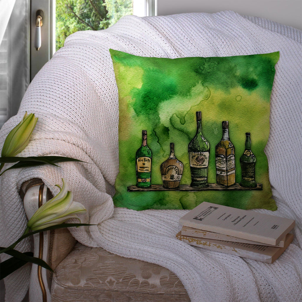 Irish Whiskey Bottle Throw Pillow - 14x14 Decorative Pillow – Art for Your Home & Patio BB5765PW1414