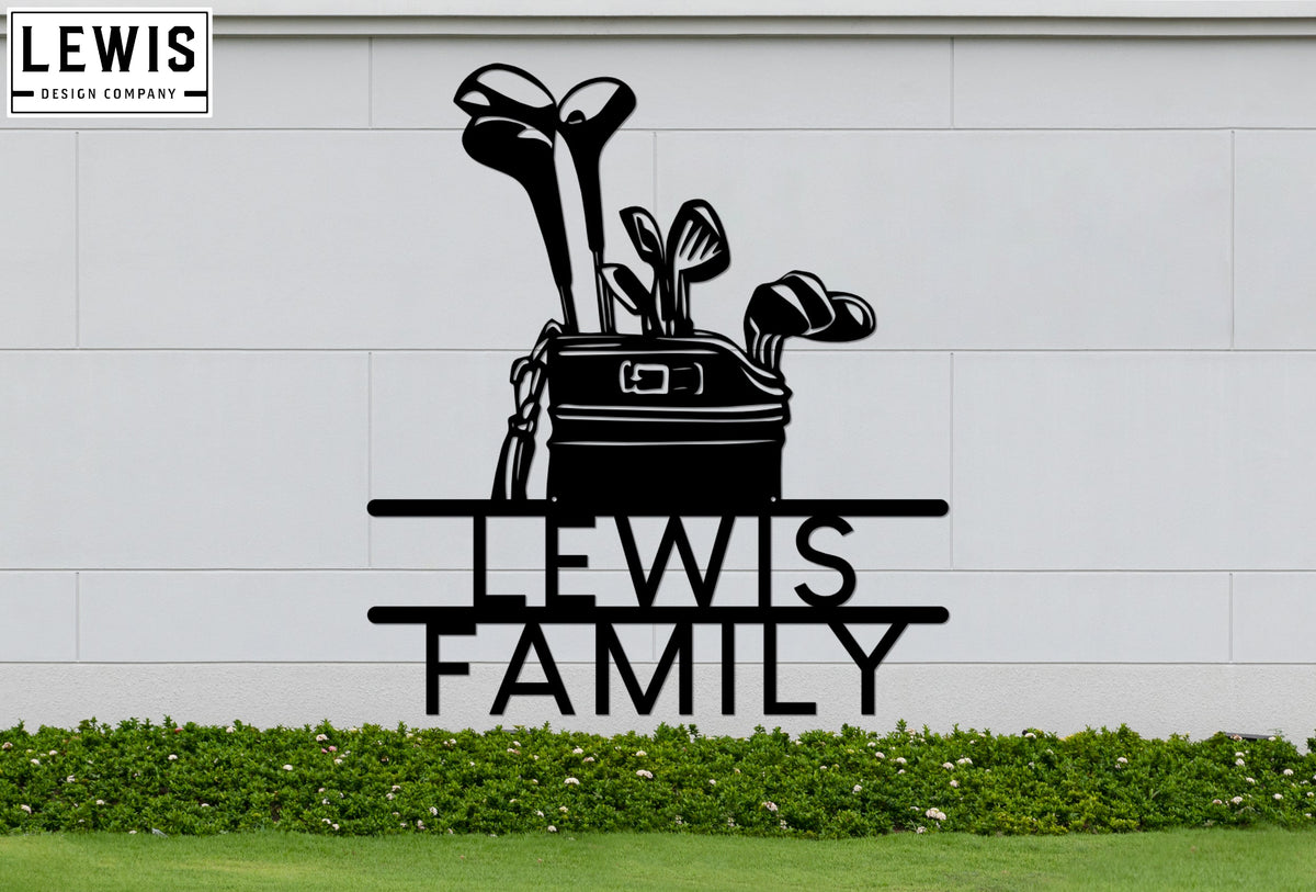 Golf Bag Custom Name Metal Sign