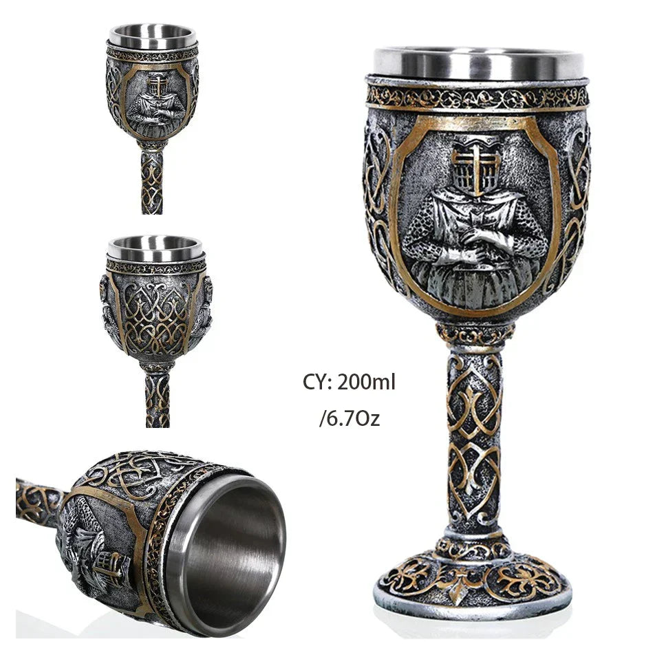 DecorBites™ Gothic Skull Resin Wine Glass 200ml bar drinkware cocktail whiskey cup