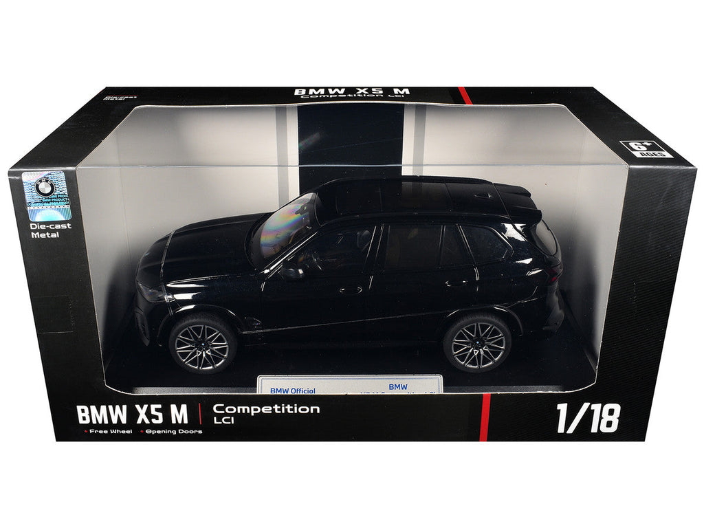 BMW X5 M Competition LCI Black Metallic with Moonroof 1/18 Diecast Model Car by Heimanba