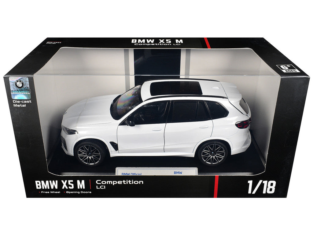 BMW X5 M Competition LCI White Metallic with Moonroof 1/18 Diecast Model Car by Heimanba