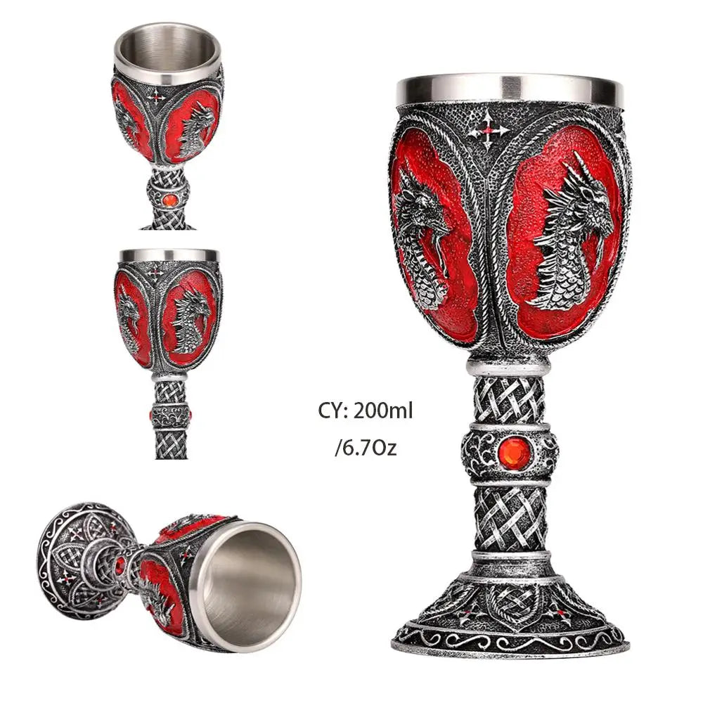 DecorBites™ Gothic Skull Resin Wine Glass 200ml bar drinkware cocktail whiskey cup
