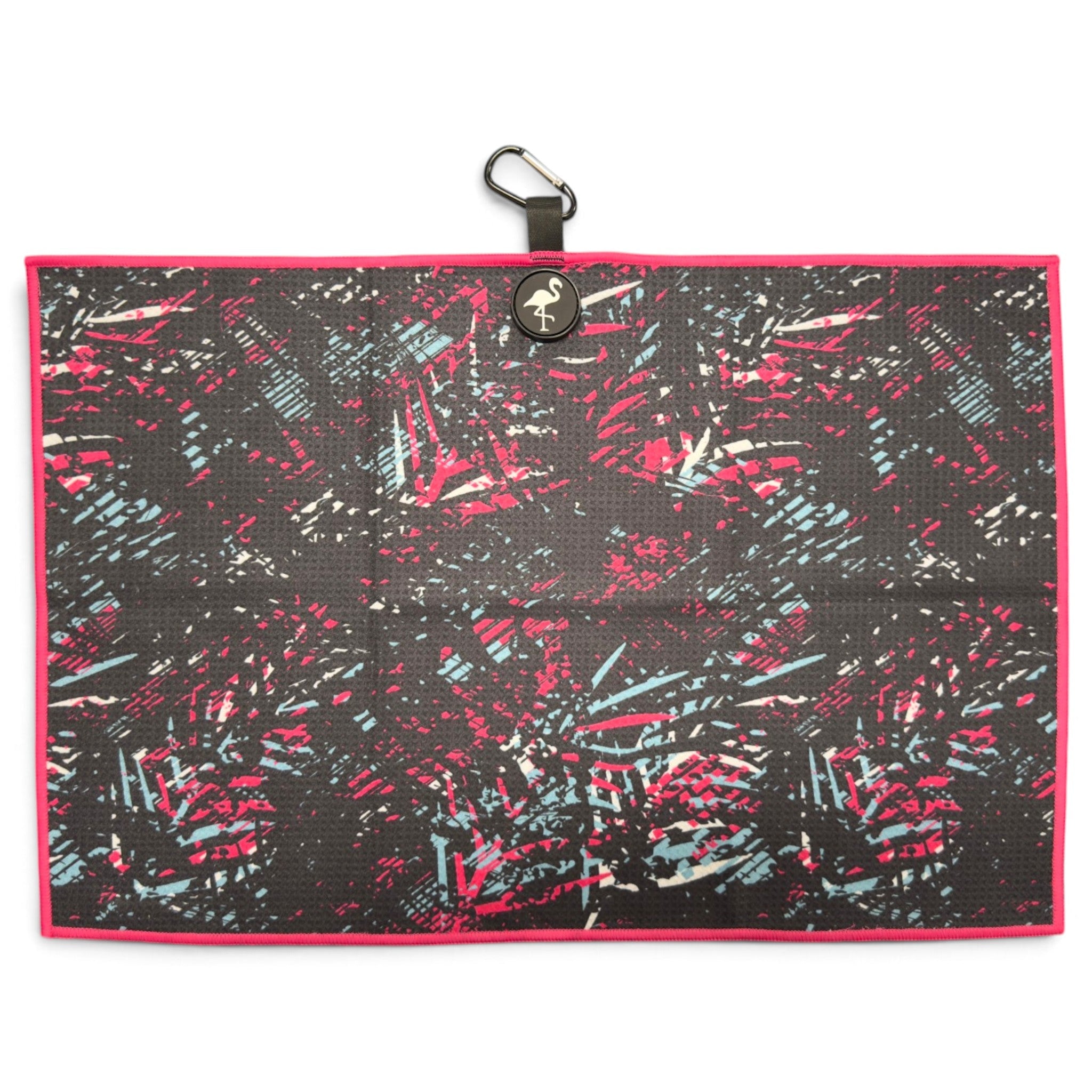 Shadow Palms Golf Towel | 24” x 16” Microfiber Towel | Magnetic Clip & Carabiner | Premium Golf Accessory